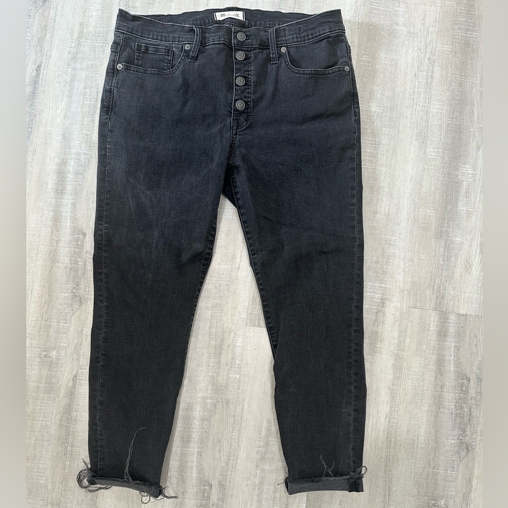 Madewell black 9” high rise skinny jeans